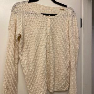 Sezane Pointelle Knit Cardigan